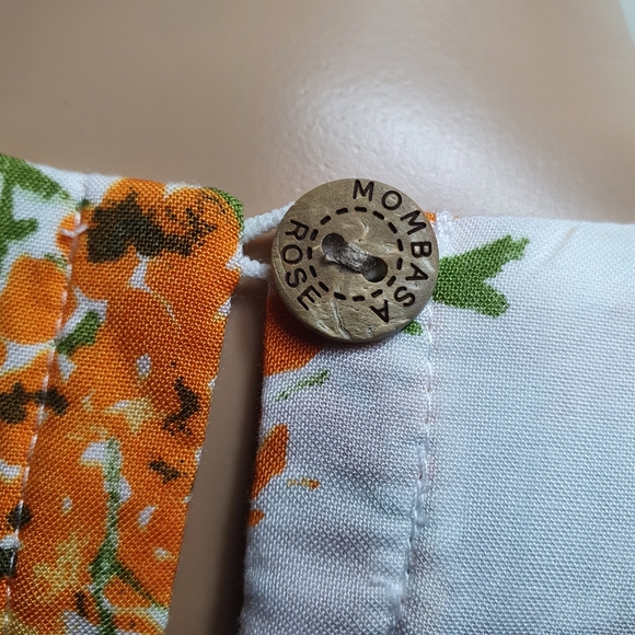 NWT Mombasa rose Floral maxi dress orange Sze L Bohomeian ruffled tiered summer - Picture 7 of 10